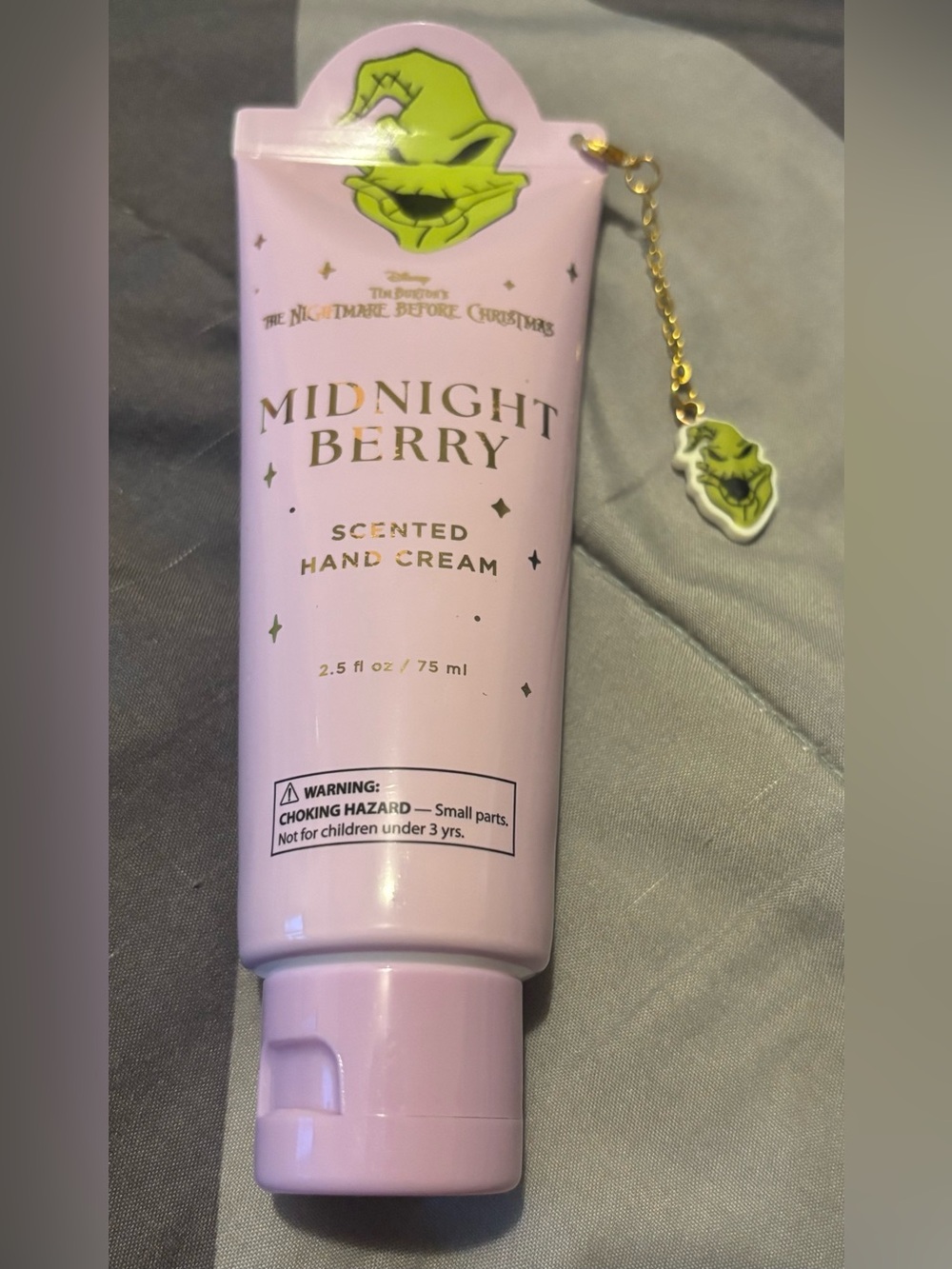 Disney Midnight Berry Scented Hand Cream - Light Purple with Green Charm